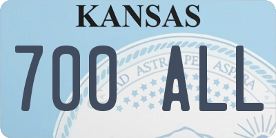 KS license plate 700ALL