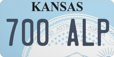 KS license plate 700ALP