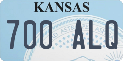 KS license plate 700ALQ