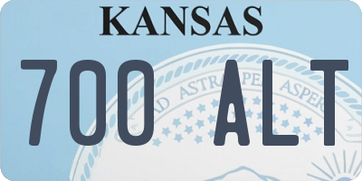 KS license plate 700ALT