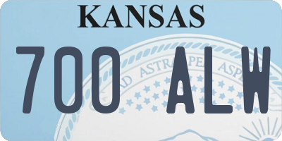 KS license plate 700ALW