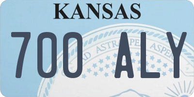 KS license plate 700ALY