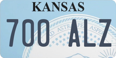KS license plate 700ALZ