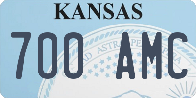 KS license plate 700AMC