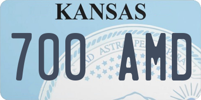 KS license plate 700AMD
