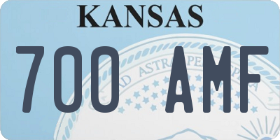 KS license plate 700AMF