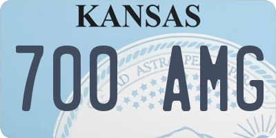 KS license plate 700AMG