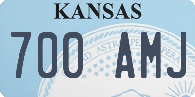 KS license plate 700AMJ