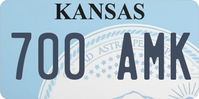 KS license plate 700AMK