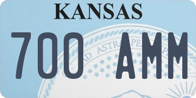 KS license plate 700AMM