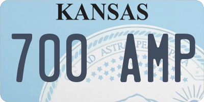 KS license plate 700AMP