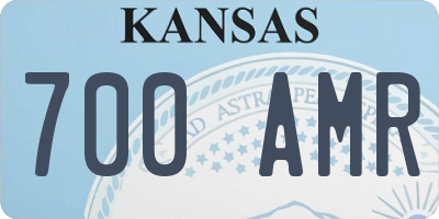 KS license plate 700AMR