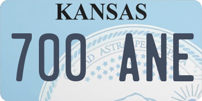 KS license plate 700ANE