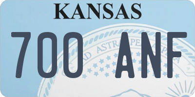 KS license plate 700ANF