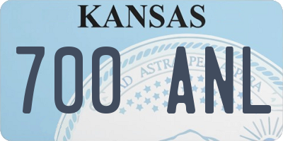 KS license plate 700ANL