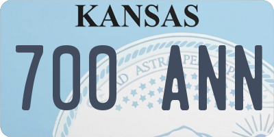 KS license plate 700ANN