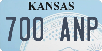 KS license plate 700ANP