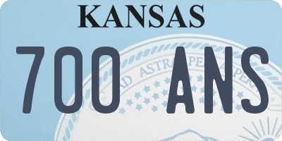 KS license plate 700ANS