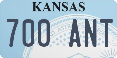 KS license plate 700ANT