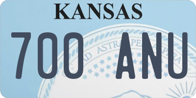 KS license plate 700ANU