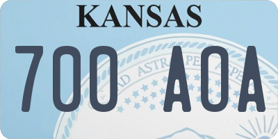 KS license plate 700AOA