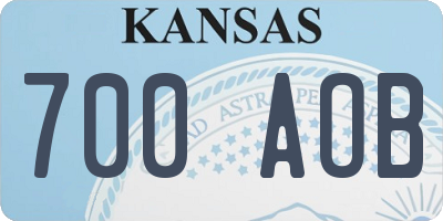 KS license plate 700AOB