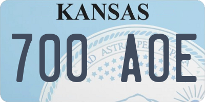 KS license plate 700AOE