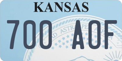 KS license plate 700AOF