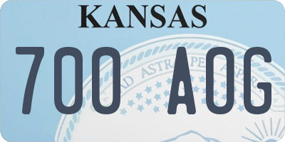 KS license plate 700AOG
