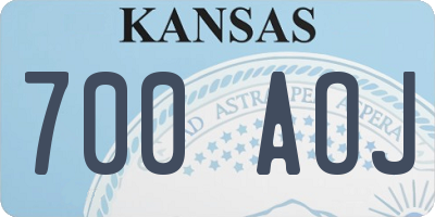 KS license plate 700AOJ