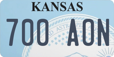 KS license plate 700AON