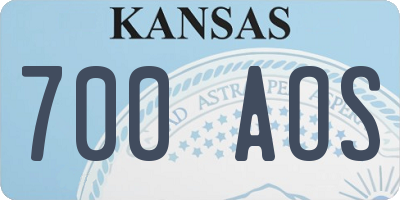KS license plate 700AOS