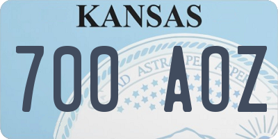 KS license plate 700AOZ