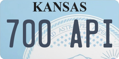 KS license plate 700API