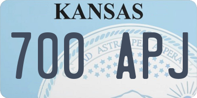 KS license plate 700APJ