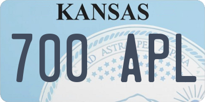 KS license plate 700APL