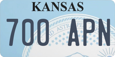 KS license plate 700APN