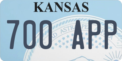 KS license plate 700APP