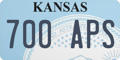 KS license plate 700APS