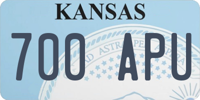 KS license plate 700APU