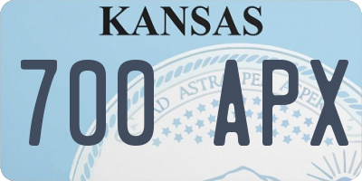 KS license plate 700APX