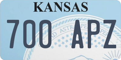 KS license plate 700APZ