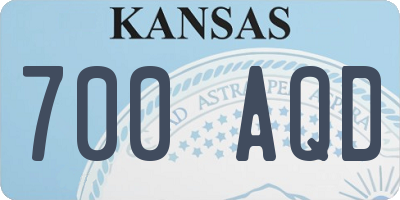 KS license plate 700AQD