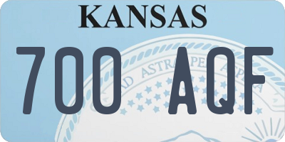 KS license plate 700AQF