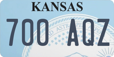 KS license plate 700AQZ