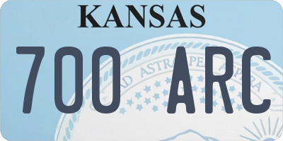KS license plate 700ARC