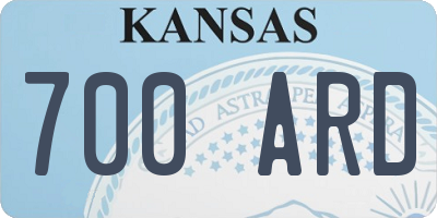 KS license plate 700ARD