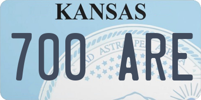 KS license plate 700ARE