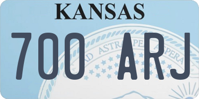 KS license plate 700ARJ