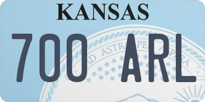 KS license plate 700ARL